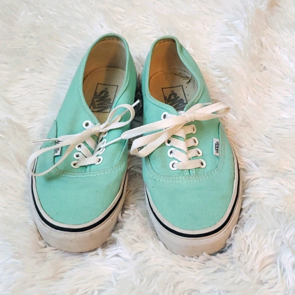 Vans authentic mint green skate shoe